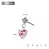 IMPLANT GRADE TITANIUM THREADLESS PUSH IN STARBURST CZ HEART DANGLE TOP PART